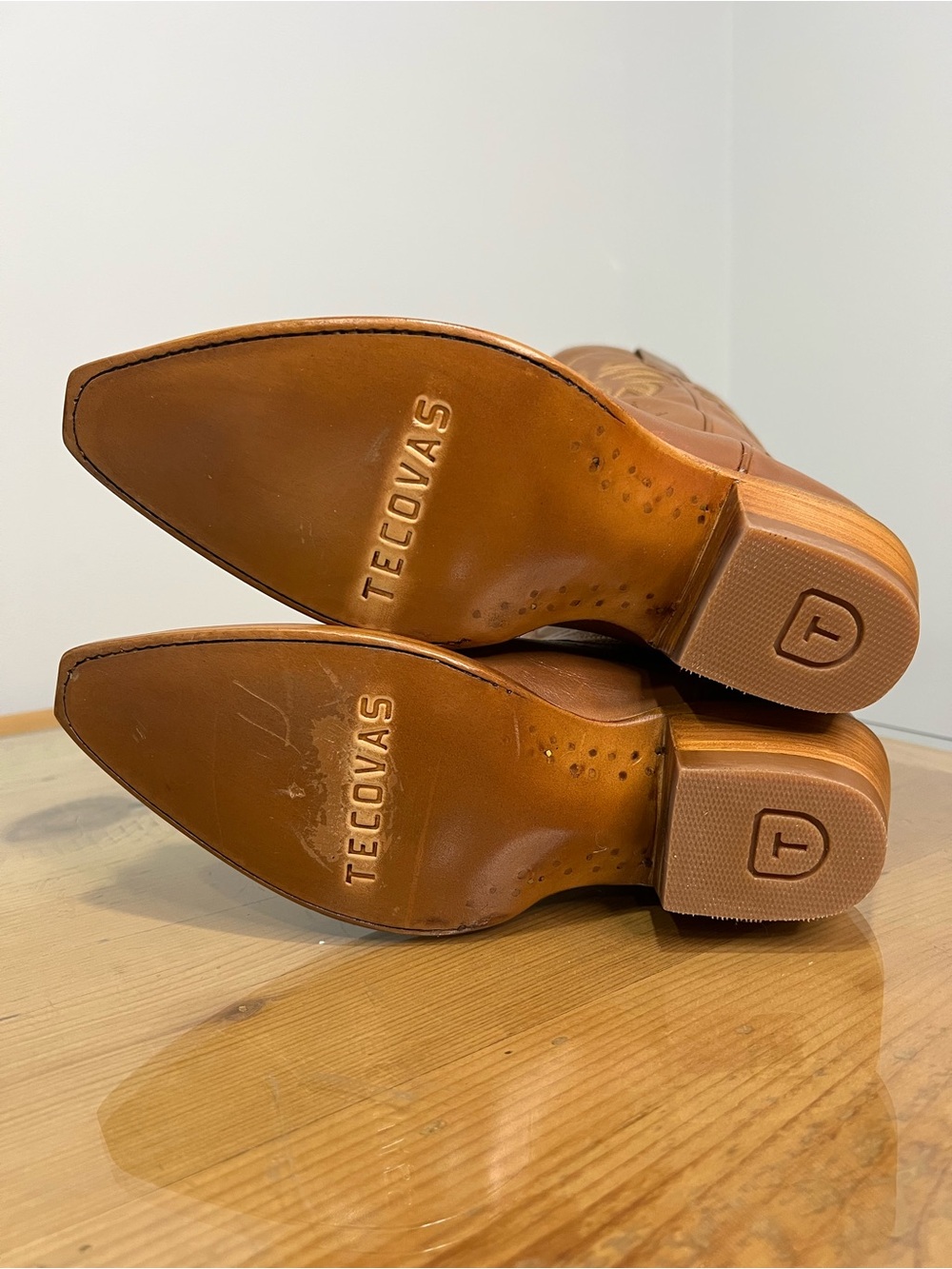Tecovas Annie Caramel  Brown Leather Pointed-Toe Western Boots